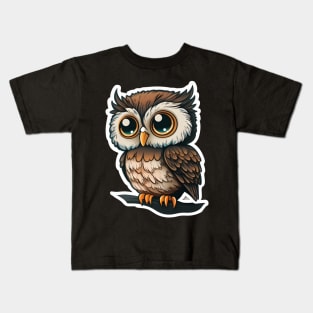 Cute blushing owl Kids T-Shirt